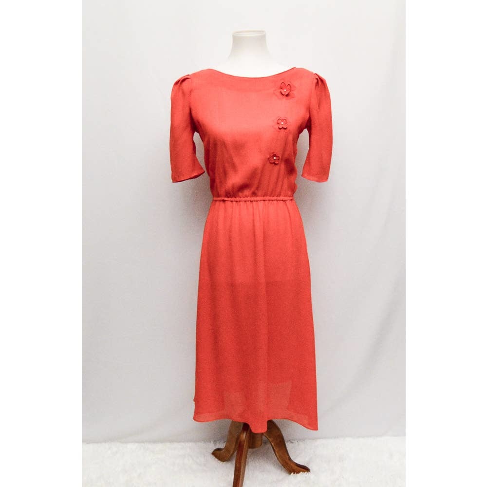 Womens sheer red dress M+
